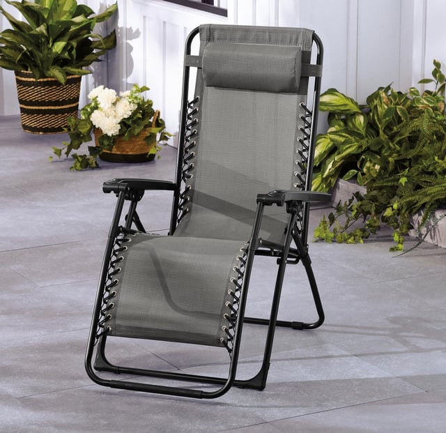 Mainstays Patio Zero Gravity Chair - Grey