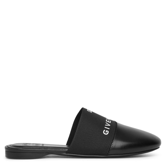 Bedford 4G black flat mules