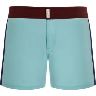 Men Stretch Swim Trunks Flat Belt Color Block