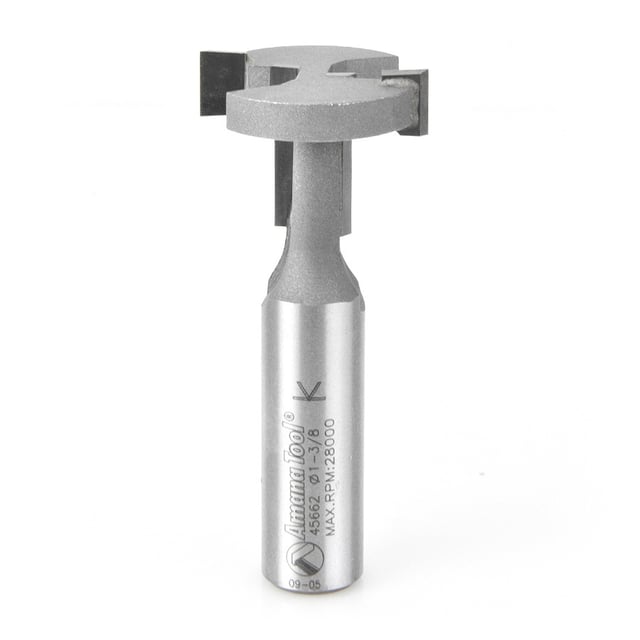 Amana Tool 45662 T-Slot Square Edge 1-3/8 D x 7/8 CH x 1/2 Inch SHK Router Bit