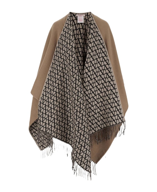 Wool Blend Iconographe Toile Poncho