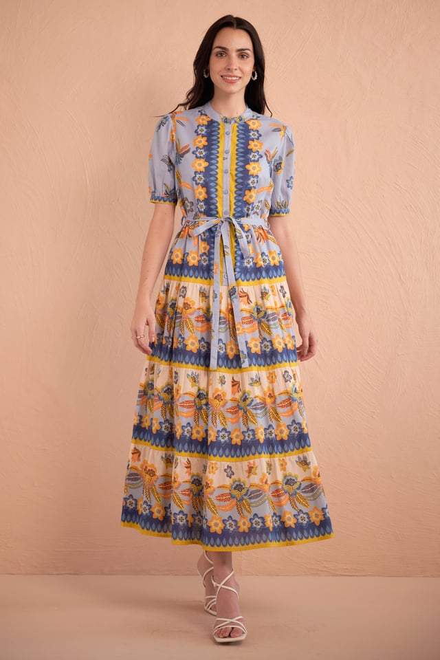 Saylor Dress Electra Floral Amberglow