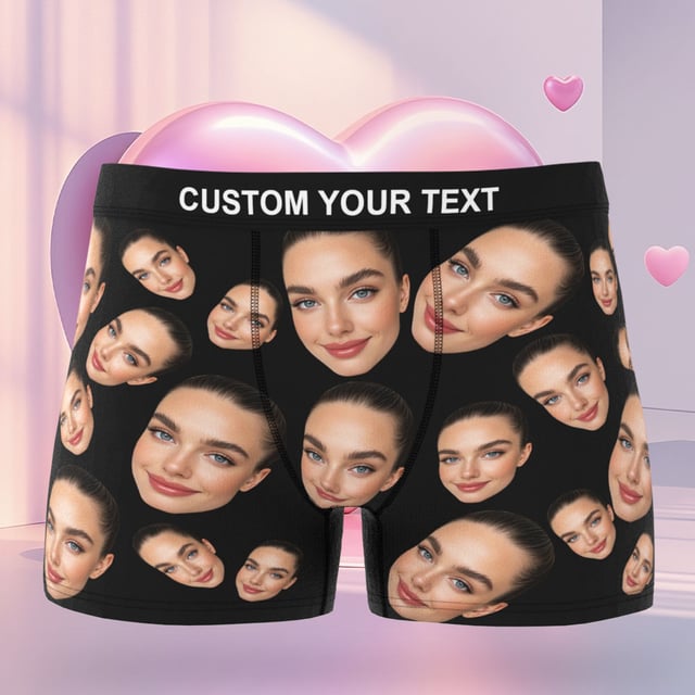 Men's Customized Face Boxer Personalised Photo Boxer Underwear For Husband Boyfriend