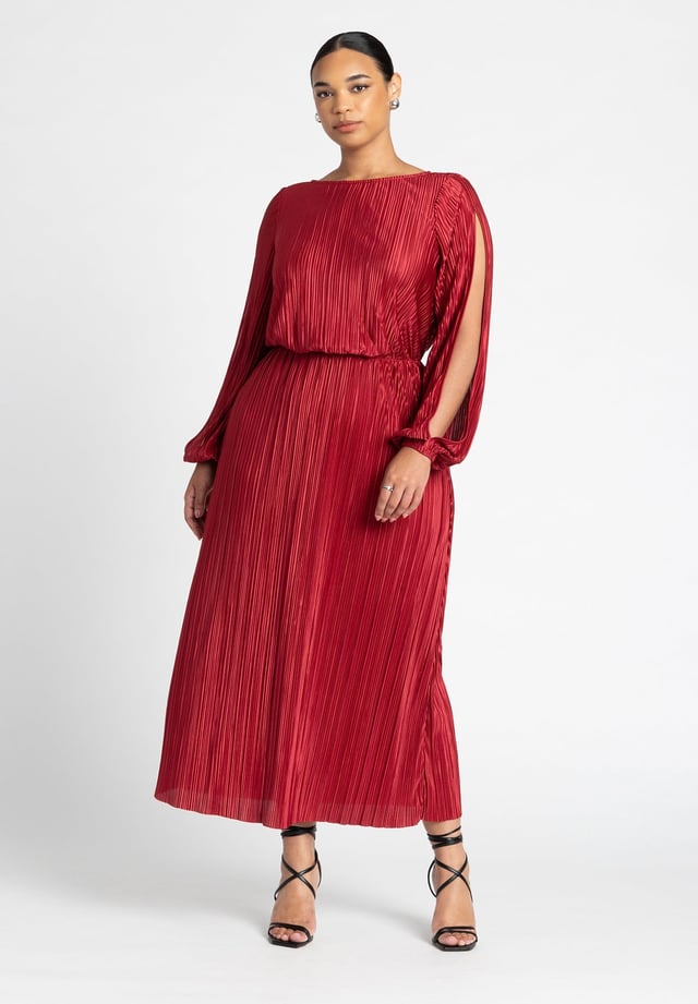 Plisse Open Sleeve Dress