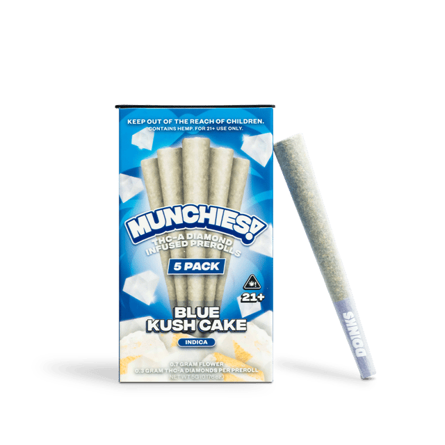 Blue Kush Cake 1g THCA Infused Prerolls (5 Pack)