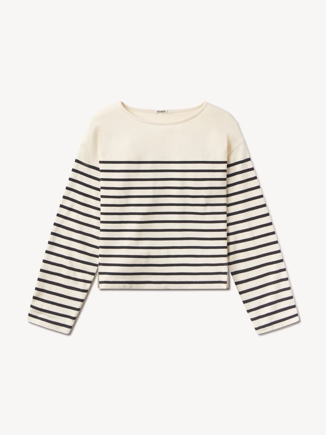 Natural / Dark Navy Stripe Catalina Breton Tee