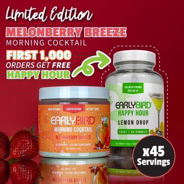 Limited Edition MelonBerry Breeze Morning Cocktail w/ FREE Lemon Drop Happy Hour