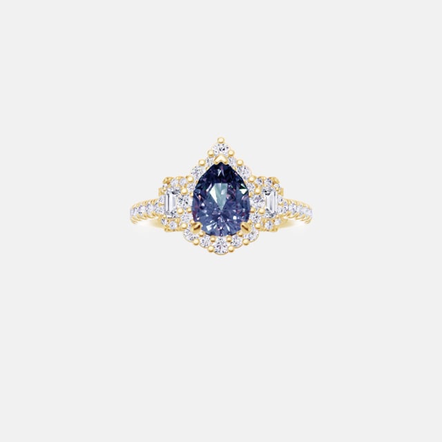 Zoey Ring with 1 1/9 ct Lab Grown Aquamarine Center