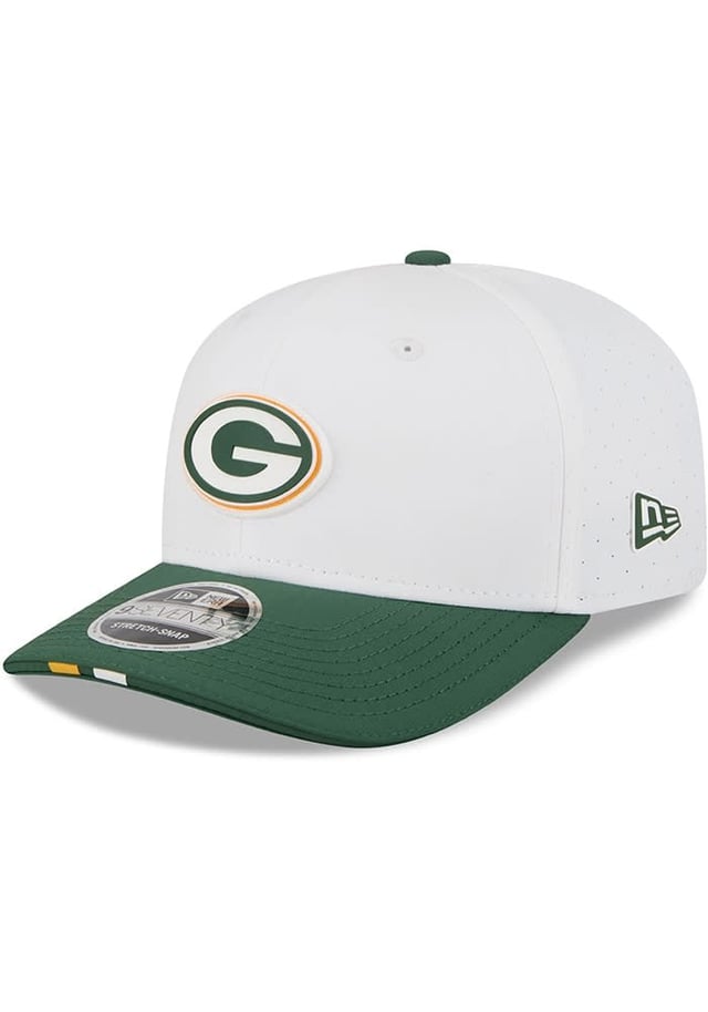 New Era Green Bay Packers 2025 Training Camp Stretch Snap 9SEVENTY Adjustable Hat - White