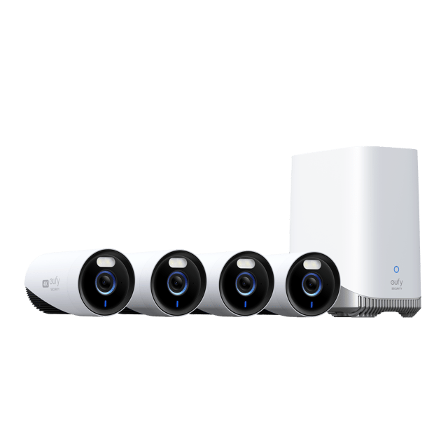 eufyCam Professional (E330) 24/7 Recording 4-Pack with HomeBase 3