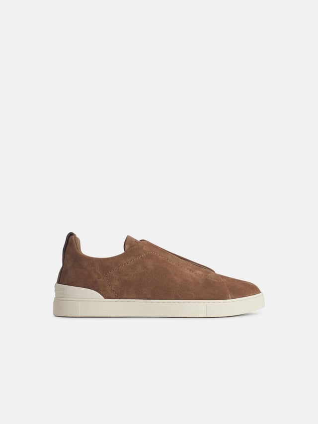'TRIPLE' BROWN SUEDE SNEAKERS