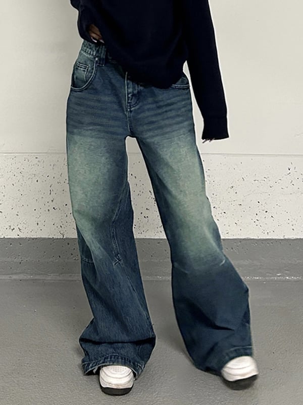 Distressed Dangle Mopping Boyfriend Jeans