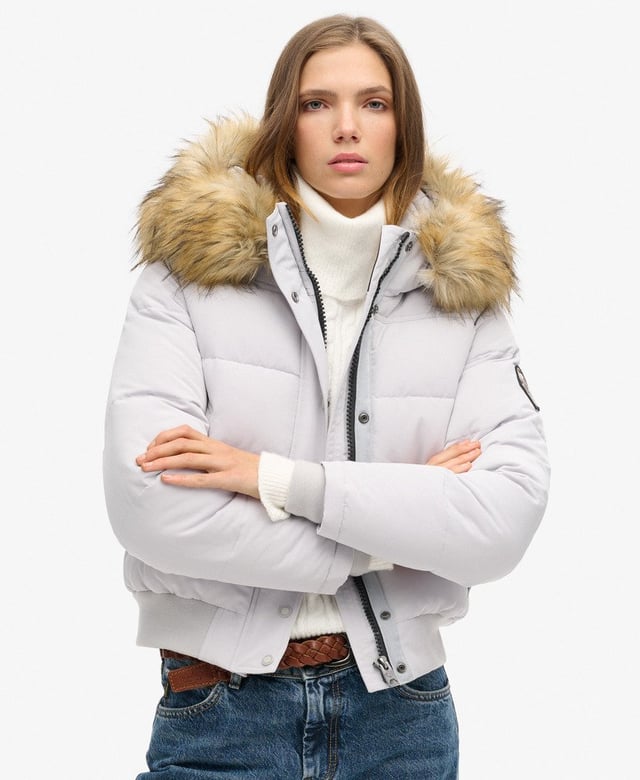 Everest Hooded Bomber Jacket | Moonlight Grey