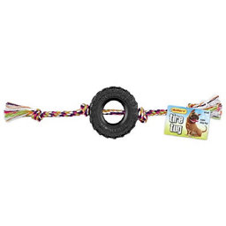 Ruffin'' It Tire Tug Dog Toy with Rope, Small