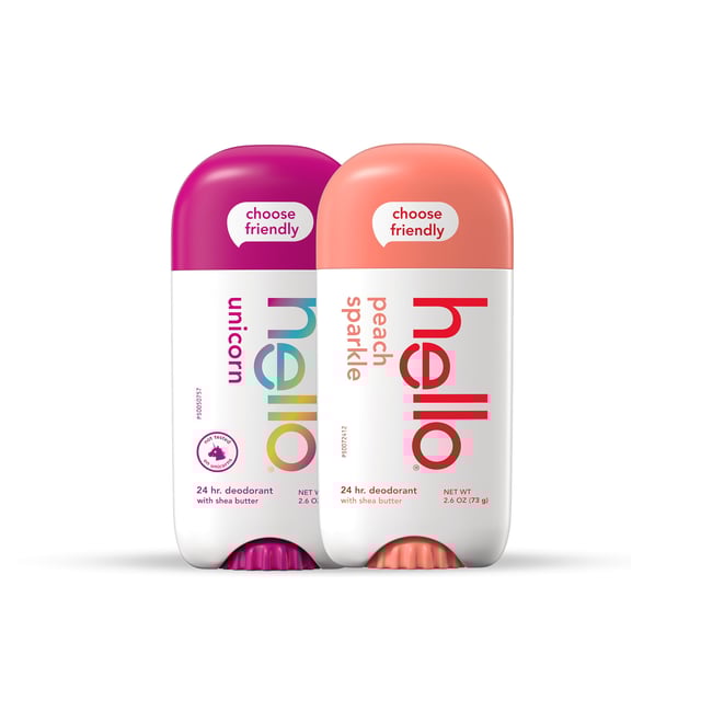 hello peach sparkle aluminum free deodorant with shea butter