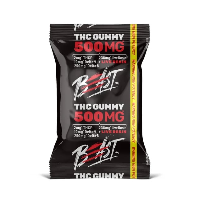 D8, D9, THCP, Live Resin Gummy Pouch - 500mg - Beast