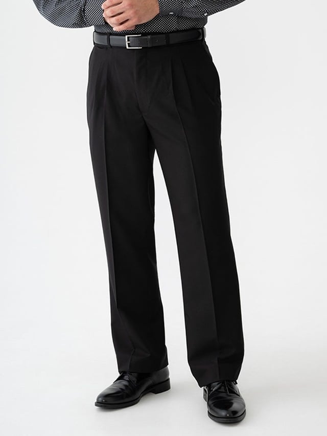 Men's Pleat Front Dress Trouser Black