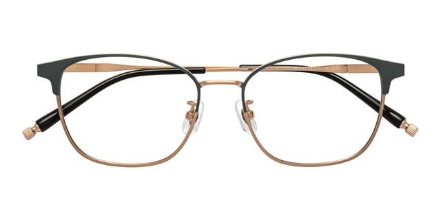 Midnight Gunmetal/Copper Classic Browline Titanium Eyeglasses - Tavares