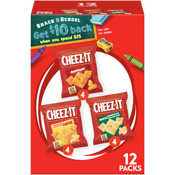 Cheez-It Cheese Crackers Variety Pack, Baked Snack Crackers, 12.1 oz, 12 Count