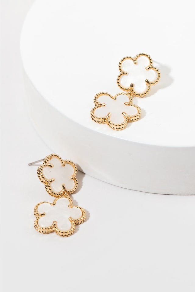 Lindsay Faux Flower Small Drop Earrings 