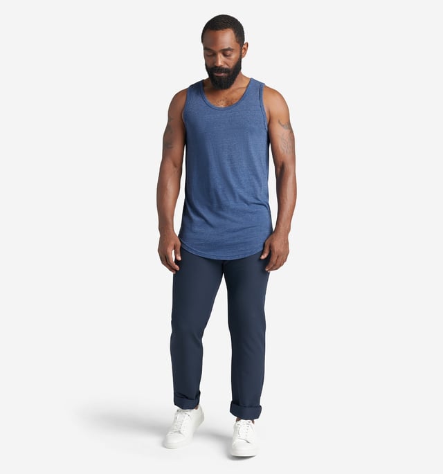 Tri-Blend Scallop Tank Top