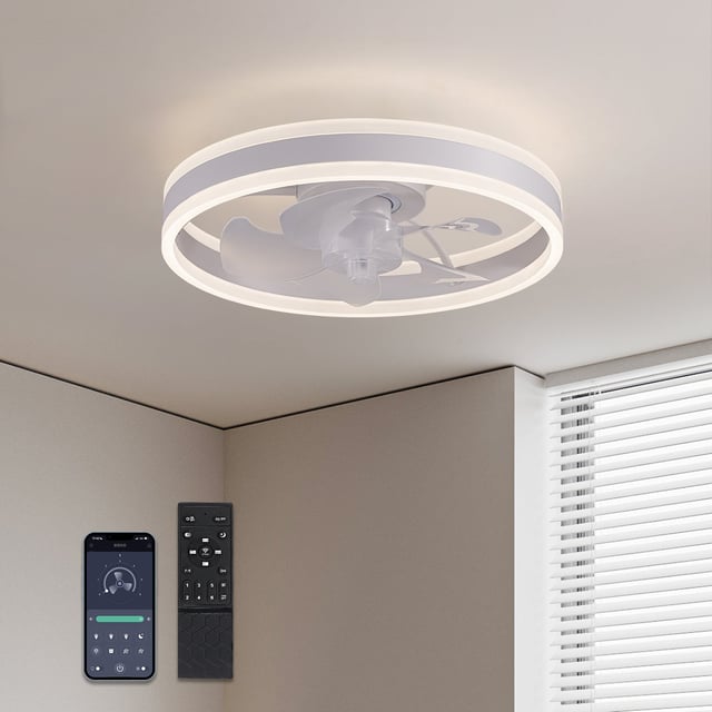 Aeris 15.7" Modern LED Ceiling Fan with Lights & Remote