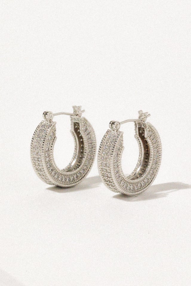 Deco Pavé Hoops .:. Silver