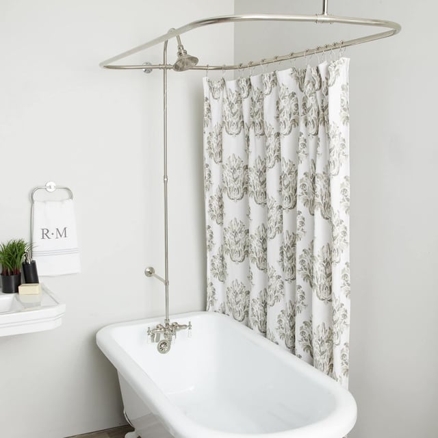 Tub Wall Mount Clawfoot Tub Shower Enclosure with Faucet and Shower Head