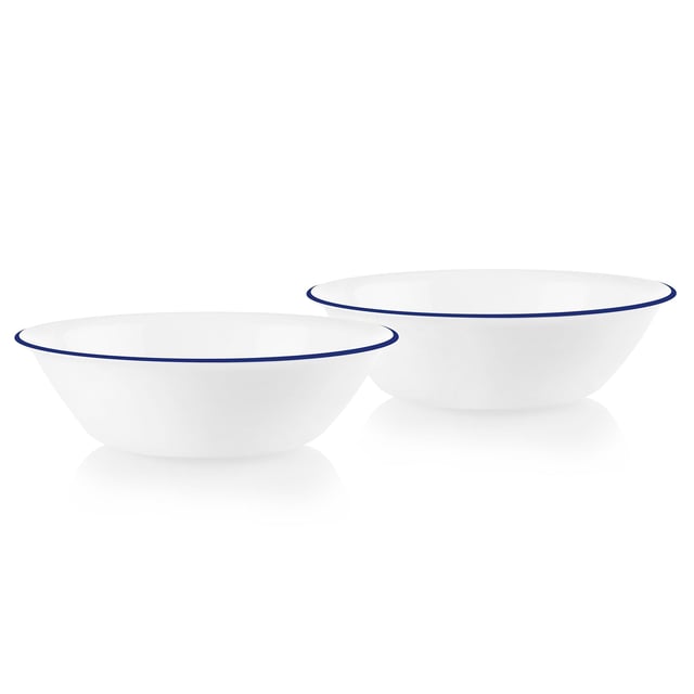 Corelle® Brilliant Blue Banded 1-quart Serving Bowls, 2-pack