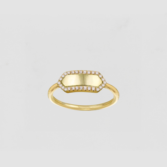 The Pave' Slim Signet Ring