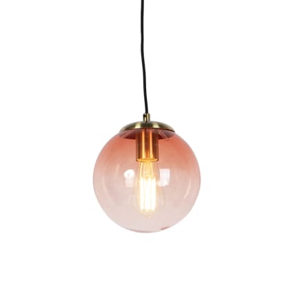 Lampada a sospensione in vetro rosa