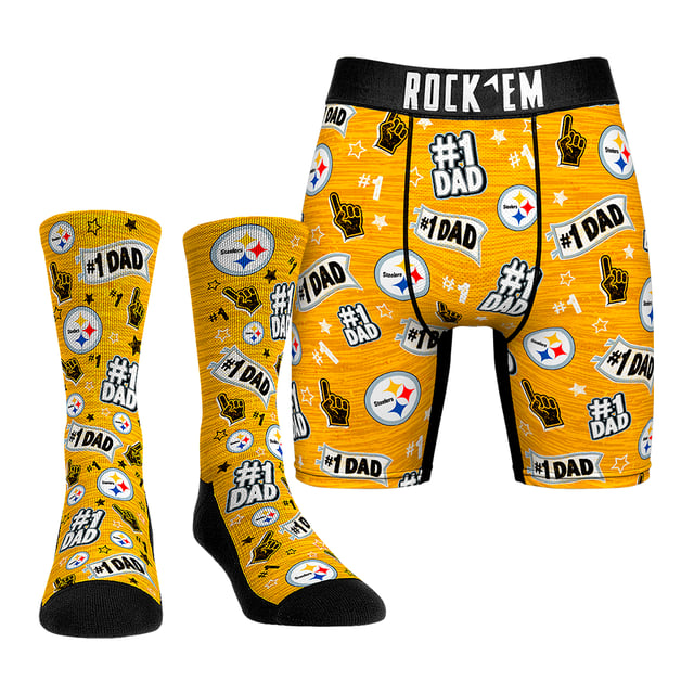 Boxer Briefs - Pittsburgh Steelers - #1 Dad (Socks & Boxers Combo)
