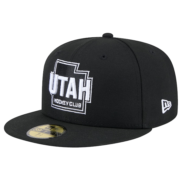 Men's Utah Hockey Club New Era Black State Shape 1st Season 59FIFTY Fitted Hat