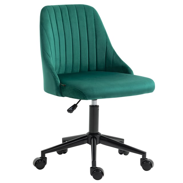 Scalloped Velvet Swivel Desk Chair