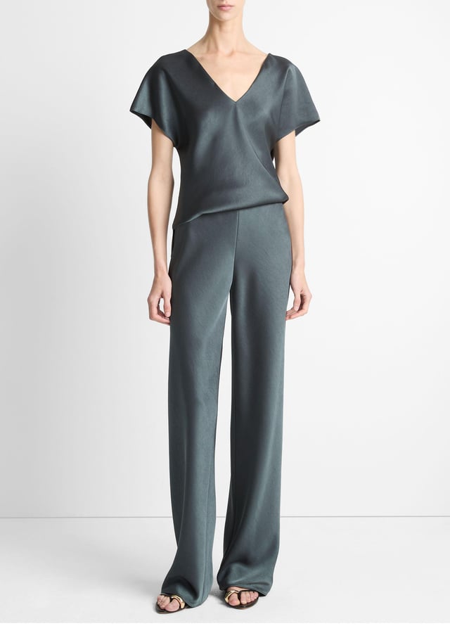 Fluid Satin Bias Pant