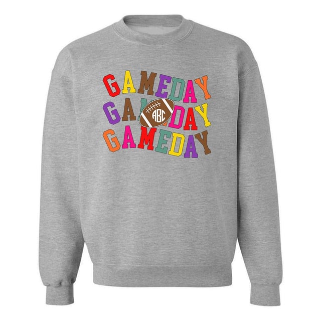 Monogrammed 'Retro Game Day' Crewneck Sweatshirt