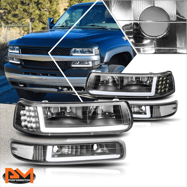 LED DRL Headlights <br> 99-06 Chevy Silverado 1500 2500 3500 HD Tahoe