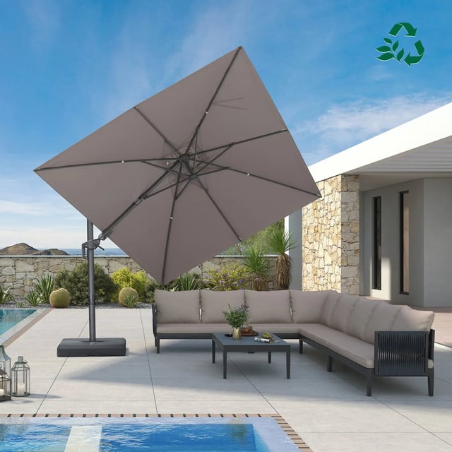 PURPLE LEAF UV Resistant Left-right Tilting Patio Umbrella Swivel Outdoor Umbrella