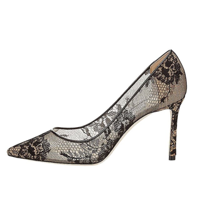 Pointed Toe Lace Mesh High Heels