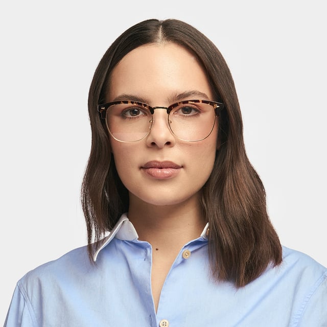 Lasha Browline Gold Glasses | Zeelool Glasses