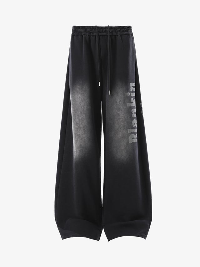Distressed Gradient Drawstring Wide Leg Pants