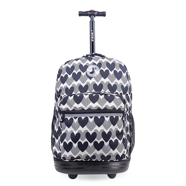Sunrise Rolling Backpack (18 Inch) in Heart Dot