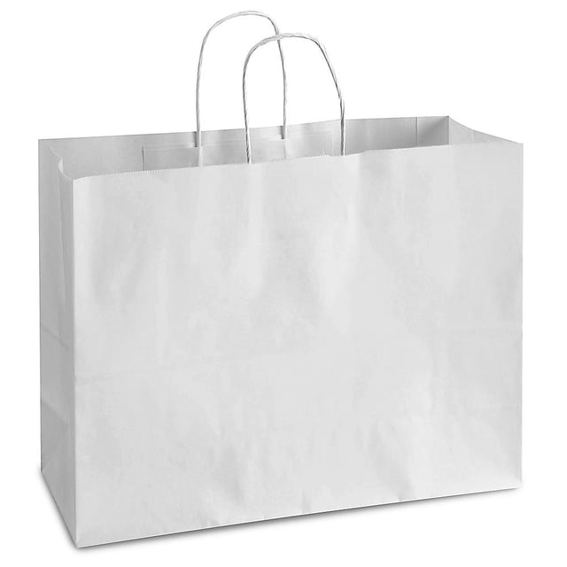 White Paper Shopping Bags - 16 x 6 x 12", Vogue