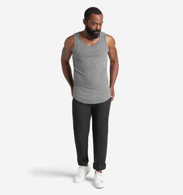 Tri-Blend Scallop Tank Top