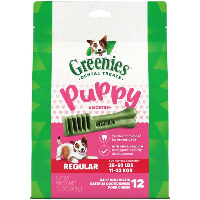 GREENIES Puppy Regular Dental Treats, 12 Count
