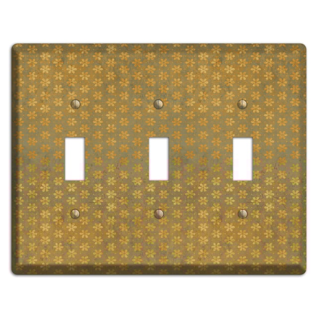 Olive Grunge Floral Contour 3 Toggle Wallplate