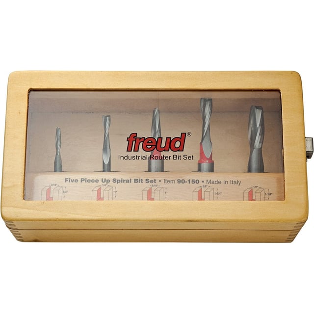 Freud® 90-150 5-Pc. Up Cut Spiral Router Bit Set