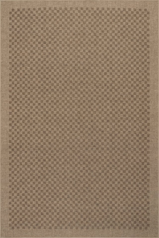 Watts Modern Checkered Washable Rug | Brown