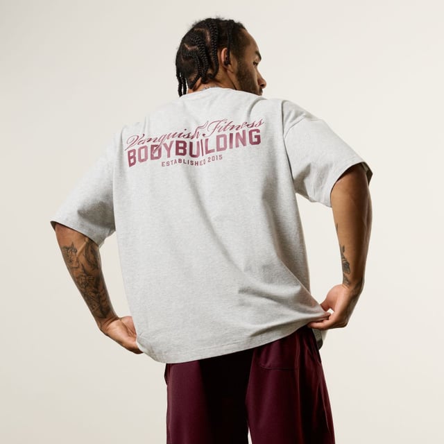 Vanquish Bodybuilding Grey Oversized Boxy T Shirt
