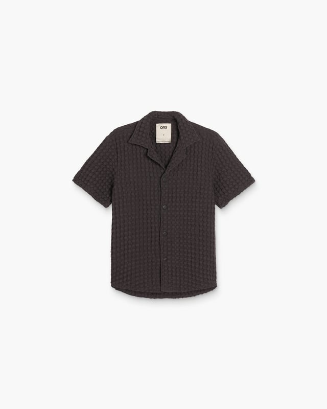 Nearly Black Cuba Waffle Shirt